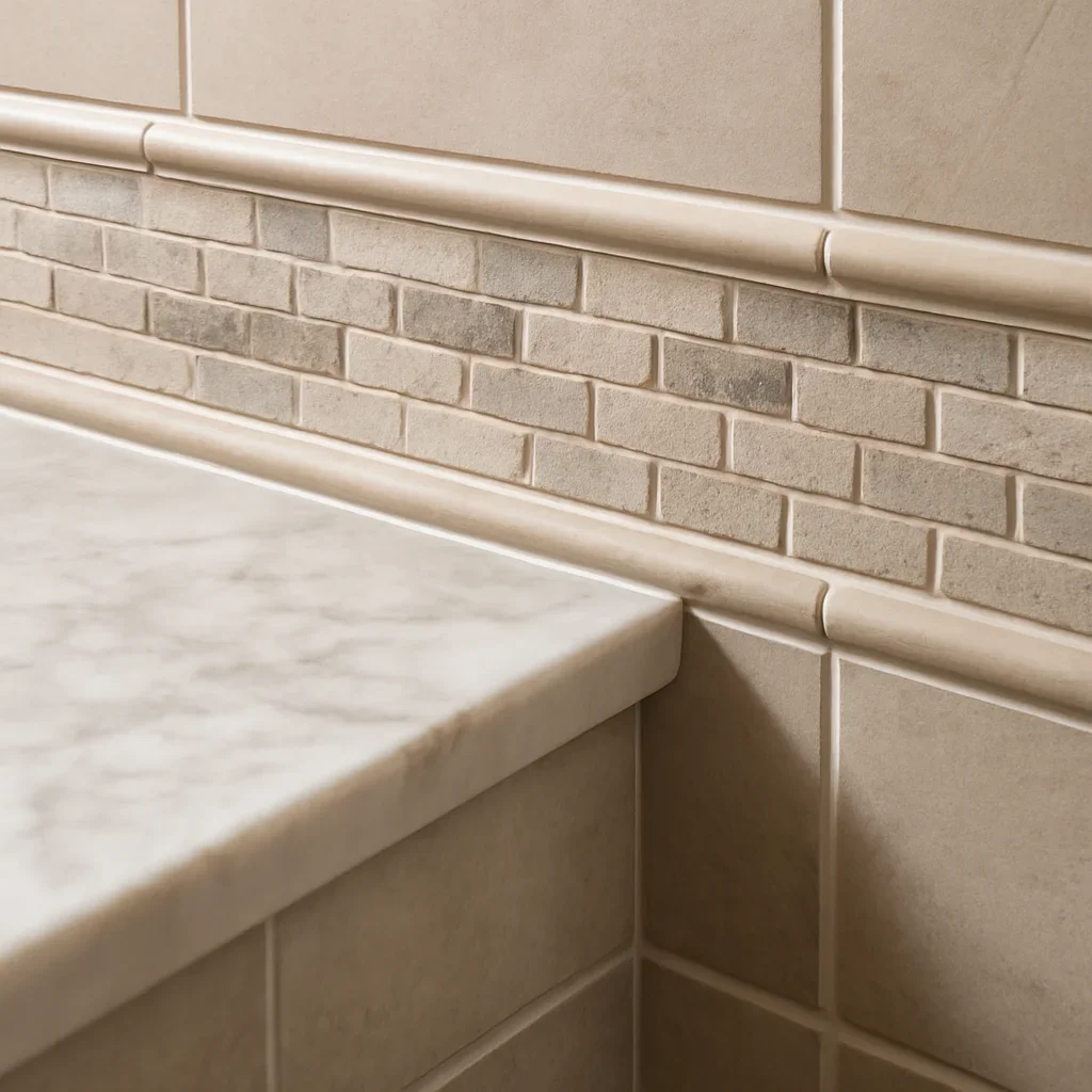 Craftsmanship detail featured on the Custom Bathroom Tile Renovation page
