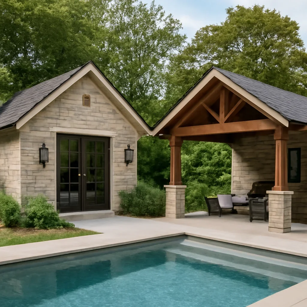Design details related to Pool Houses & Outbuildings